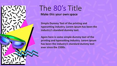 Slide 2 layout from the Saved by the 80s presentation deck.