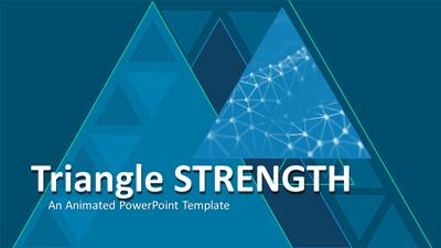 Triangles Strong PowerPoint Template layout preview.