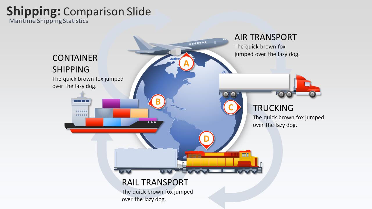 Slide 2 layout from the Shipping Goods  PowerPoint Template presentation deck.