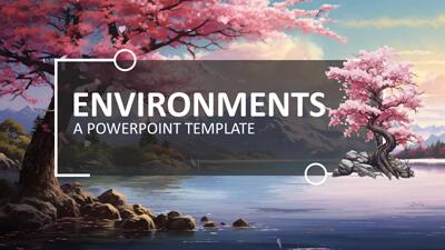 Environments PowerPoint Template layout preview.