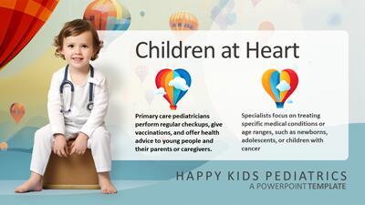 Slide 2 layout from the Pediatric Care PowerPoint Theme presentation deck.