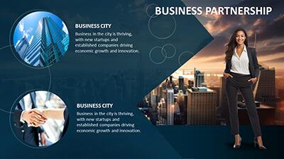 Slide 2 layout from the Business City: Corporate PowerPoint Template presentation deck.
