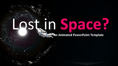 Lost In Space PowerPoint Template layout preview.