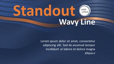 Standout Wavy Line PowerPoint Template layout preview.