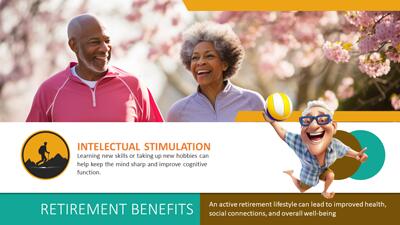 Active Retirement PowerPoint Template layout preview.