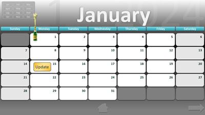Slide 2 layout from the Interactive 2024 Calendar PowerPoint Template presentation deck.