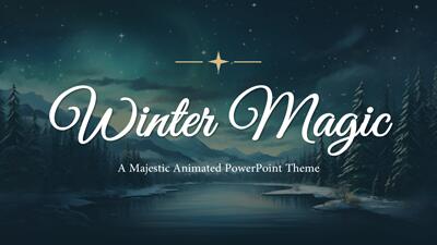 Winter Magic PowerPoint Template layout preview.
