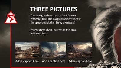 Slide 3 layout from the Tornado PowerPoint Theme Template presentation deck.