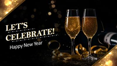 New Year Celebration Toast PowerPoint Template layout preview.