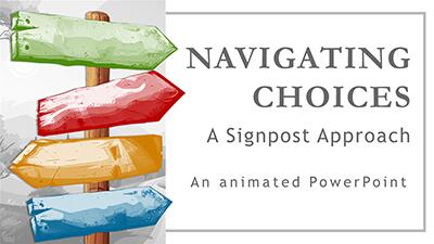 Direction Decision Signs PowerPoint Template layout preview.