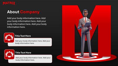 Slide 3 layout from the Business Matrix PowerPoint - Netflix Style Theme presentation deck.