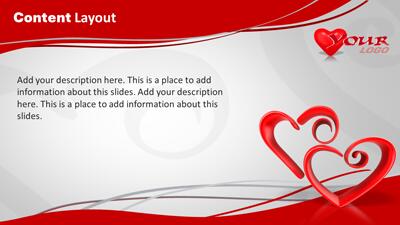 Slide 2 layout from the Love Connection PowerPoint Heart Theme presentation deck.