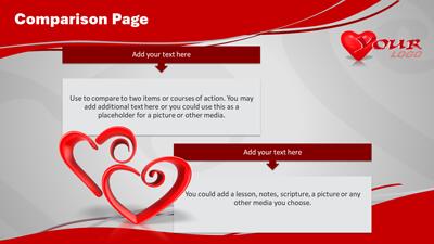 Slide 3 layout from the Love Connection PowerPoint Heart Theme presentation deck.