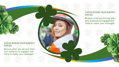 Slide 3 layout from the St. Patrick's Shamrock PowerPoint Theme presentation deck.