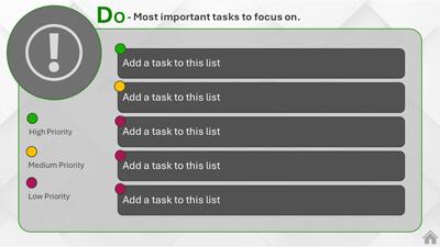 Slide 3 layout from the Eisenhower Matrix - Interactive PowerPoint presentation deck.