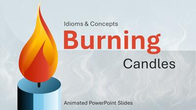 Candle Idiom Concepts PowerPoint Template layout preview.