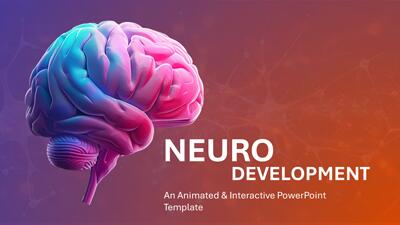 Brain Neurodevelopment PowerPoint Template layout preview.