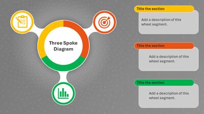 Slide 3 layout from the Hub and Spokes PowerPoint Diagrams presentation deck.