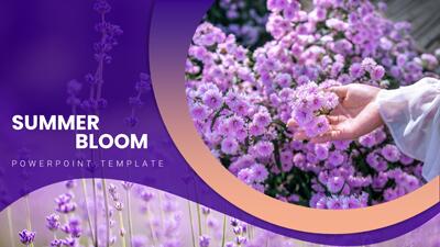 Summer Flowers Bloom PowerPoint Template layout preview.