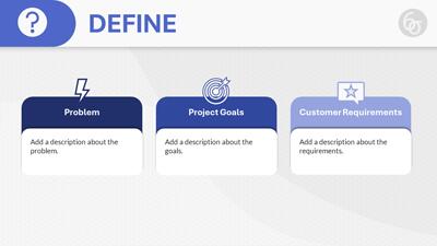 Slide 2 layout from the DMAIC Six Sigma: An Interactive PowerPoint presentation deck.