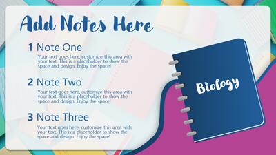 Slide 2 layout from the School Notebook Theme PowerPoint Slides presentation deck.