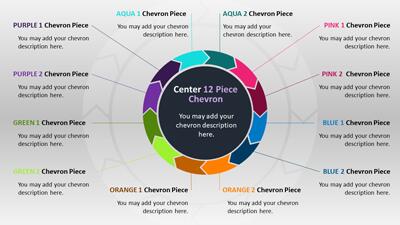 Slide 2 layout from the Twelve Section Chevron - Interactive PowerPoint Diagram presentation deck.