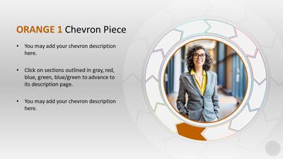 Slide 3 layout from the Twelve Section Chevron - Interactive PowerPoint Diagram presentation deck.
