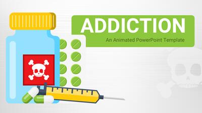 Drug Addiction PowerPoint Template layout preview.