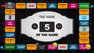 Interactive Game Board PowerPoint Template layout preview.