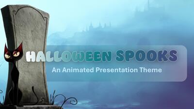 Halloween Spooks PowerPoint Template layout preview.