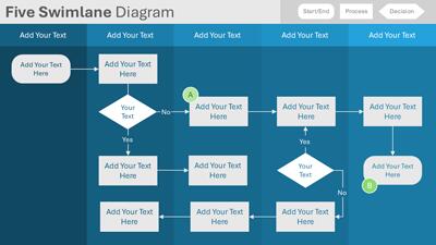 Slide 2 layout from the Swimlane PowerPoint Diagrams Toolkit presentation deck.