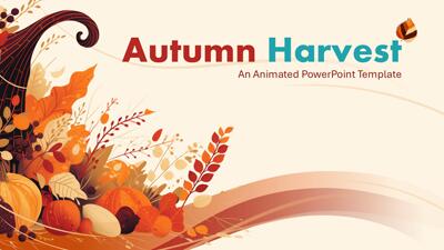 Autumn Harvest PowerPoint Template layout preview.