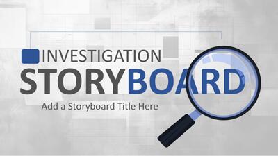 Investigation Storyboard PowerPoint Template layout preview.