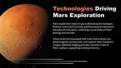 Slide 3 layout from the Mars Exploration PowerPoint Theme presentation deck.
