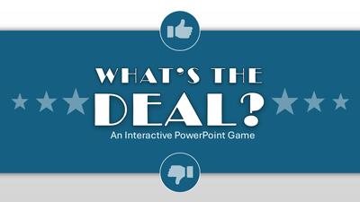 Whats The Deal PowerPoint Template layout preview.