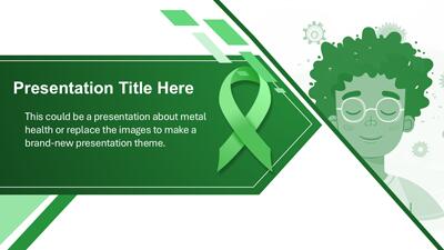 Mental Health PowerPoint Template layout preview.