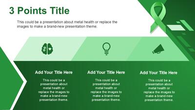 Slide 3 layout from the Mental Health Awareness PowerPoint Template for Presentations presentation deck.