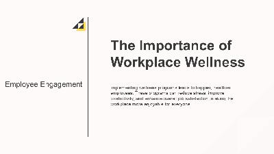 Slide 2 layout from the Wellness in the Workplace - Editable Presentation Template presentation deck.