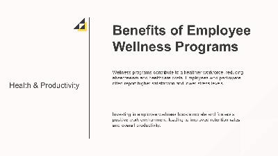Slide 3 layout from the Wellness in the Workplace - Editable Presentation Template presentation deck.