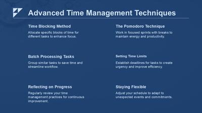 Slide 3 layout from the Time Management Essentials  - Minimalistic Template for PowerPoint presentation deck.
