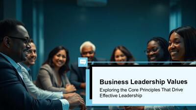 Business Leadership Values PowerPoint Template layout preview.