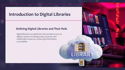 Slide 2 layout from the Digital Library PowerPoint Template presentation deck.