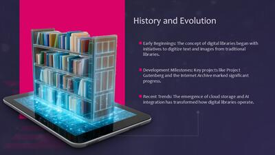 Slide 3 layout from the Digital Library PowerPoint Template presentation deck.