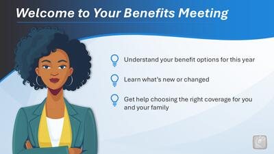 Slide 2 layout from the Employee Benefits PowerPoint Template presentation deck.