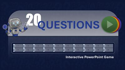 Twenty Questions PowerPoint Template layout preview.