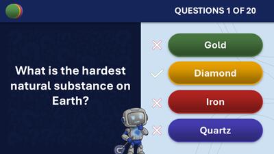 Slide 2 layout from the 20 Questions PowerPoint Template presentation deck.