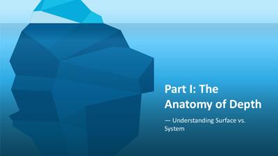 Slide 2 layout from the Below the Waterline: Systems Thinking & Root Cause Analysis PowerPoint Template presentation deck.