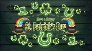 St Patricks Day Neon motion graphic preview.