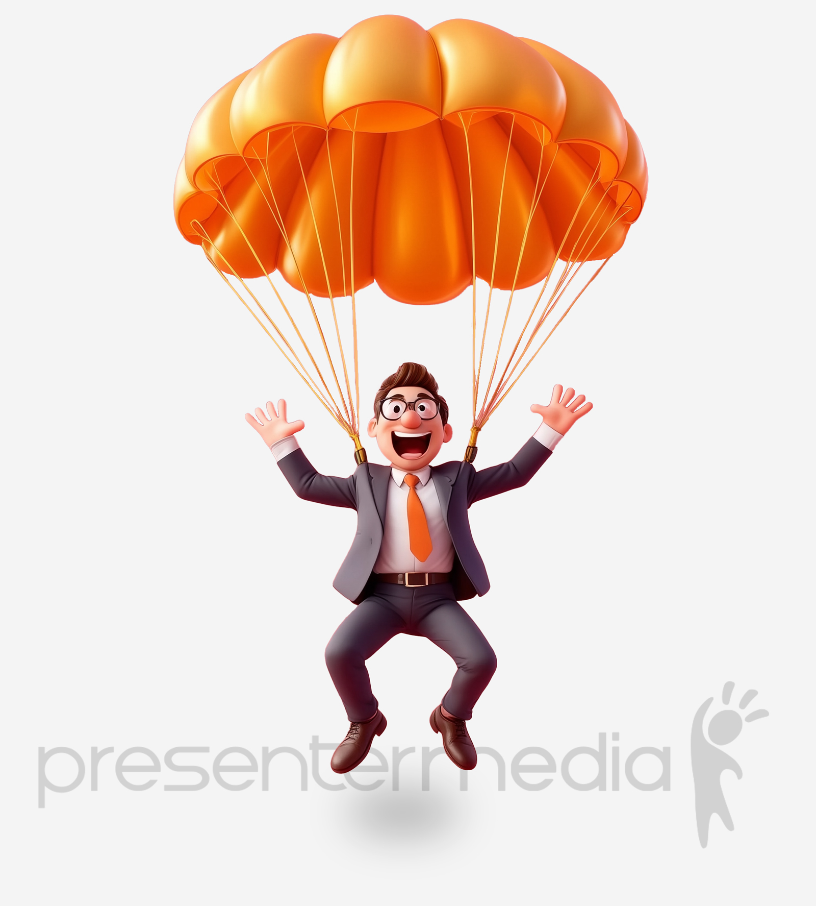 Business professional with a parachute
