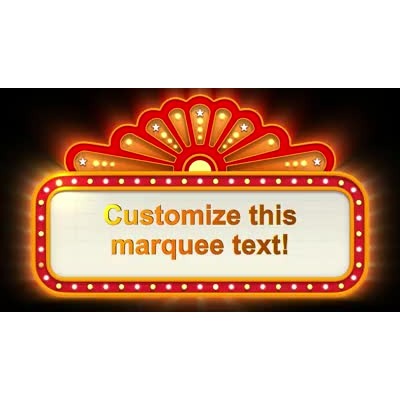 Theater Sign Zoom Text motion graphic preview.